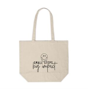 Small Steps, Big Impact Motivational Custom Canvas Tote Bag